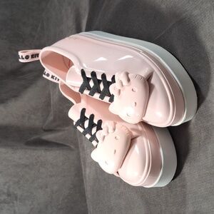 Melissa x Sanrio Hello Kitty Light Pink PVC Lace Up Platform Sneakers G US 9